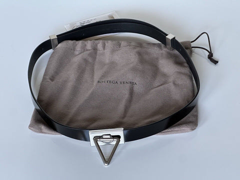 NWT $920 Bottega Veneta Spazzolato Adjustable Leather Black Belt 32/80 IT 685802