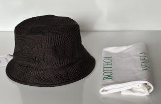 NWT $850 Bottega Veneta Intrecciato с узором Нейлоновая панама Коричневая L IT 708696 