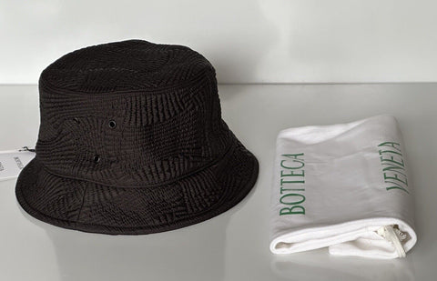 NWT $850 Bottega Veneta Intrecciato с узором Нейлоновая панама Коричневая L IT 708696 