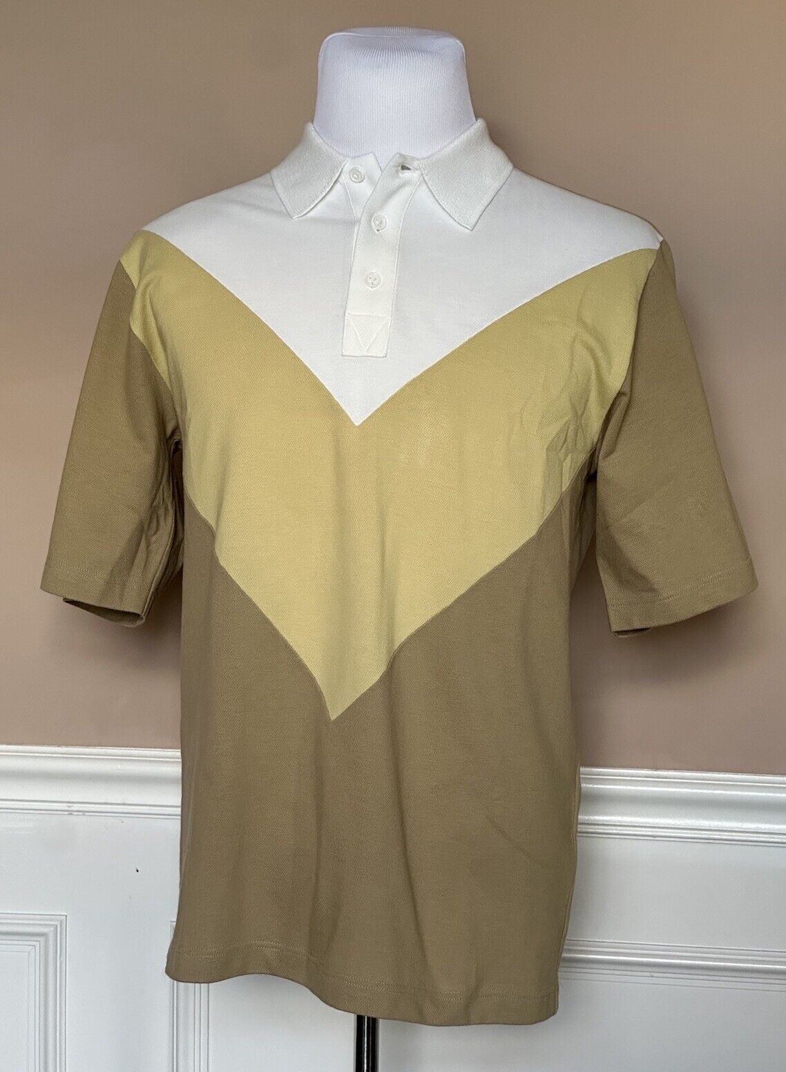 NWT $700 Bottega Veneta Men’s Cotton Piquet Polo Shirt M (Oversized Fit) 704205