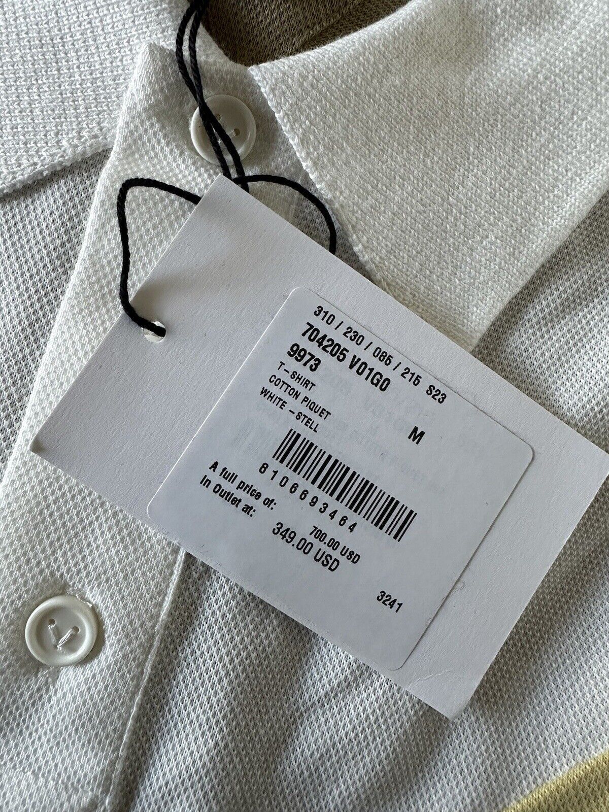 Мужская хлопковая рубашка-поло пике Bottega Veneta, размер M (размер оверсайз), 704205, NWT, 700 долларов США 
