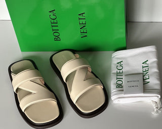 NIB 760 долларов США Bottega Veneta Мужские сандалии из телячьей кожи Sea Salt 10 США 651420 