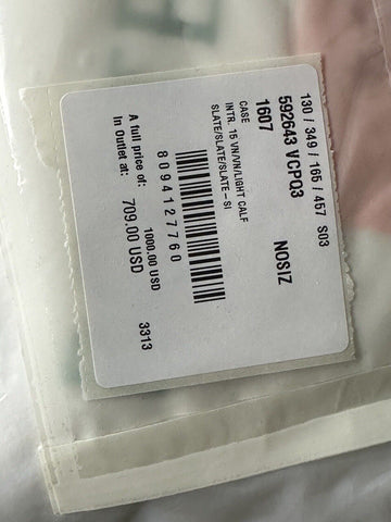 NWT $1000 Bottega Veneta Intrecciato Leather Pouch Case Slate 592643 Italy