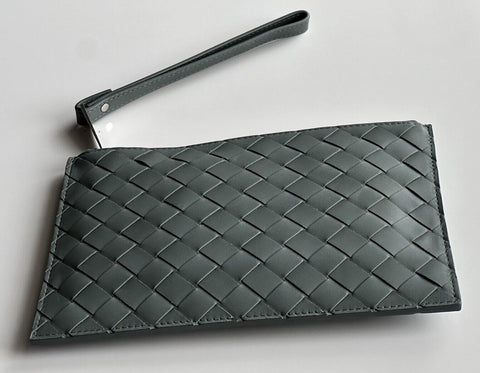 NWT $1000 Bottega Veneta Intrecciato Leather Pouch Case Slate 592643 Italy
