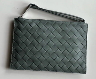 NWT $1000 Кожаный чехол Bottega Veneta Intrecciato Slate 592643 Италия 