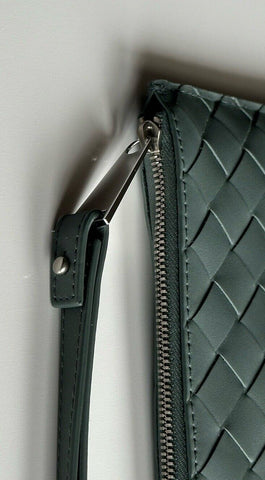 NWT $1000 Bottega Veneta Intrecciato Leather Pouch Case Slate 592643 Italy