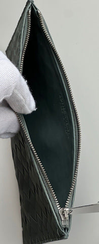 NWT $1000 Bottega Veneta Intrecciato Leather Pouch Case Slate 592643 Italy