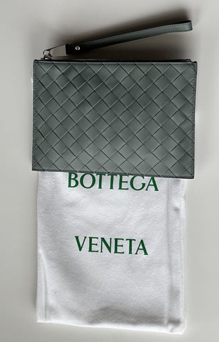 NWT $1000 Bottega Veneta Intrecciato Leather Pouch Case Slate 592643 Italy