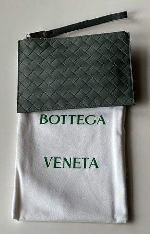 NWT $1000 Bottega Veneta Intrecciato Leather Pouch Case Slate 592643 Italy