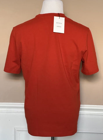 Neu mit Etikett: 440 $ Bottega Veneta Sunrise Light Cotton Herren-T-Shirt Rot L Italien 649055