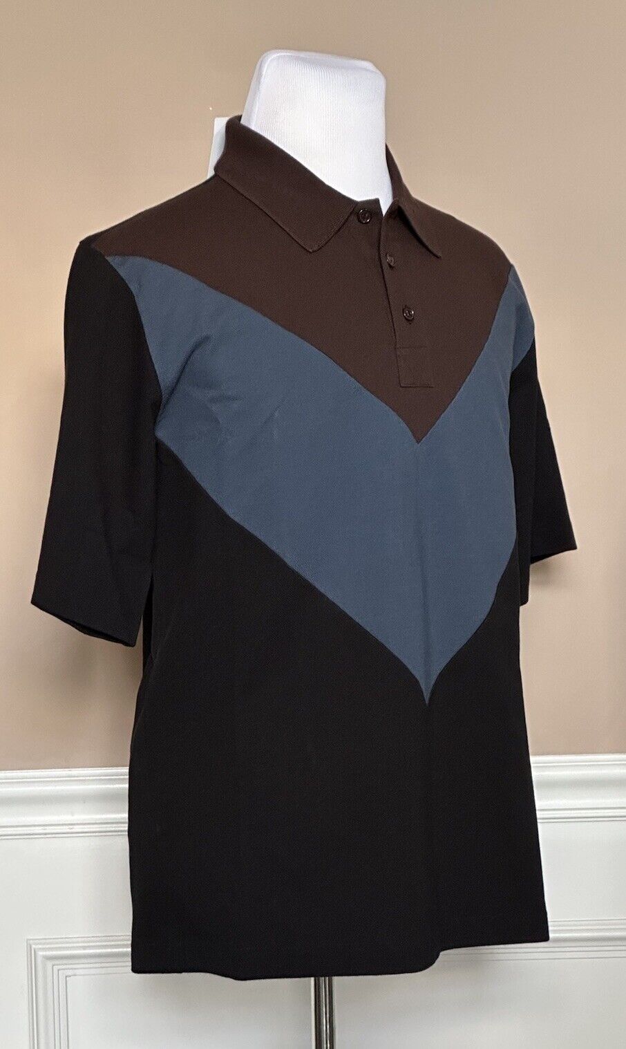 NWT 700 долларов США Bottega Veneta Разноцветная рубашка-поло из хлопка пике S (оверсайз) 704205 