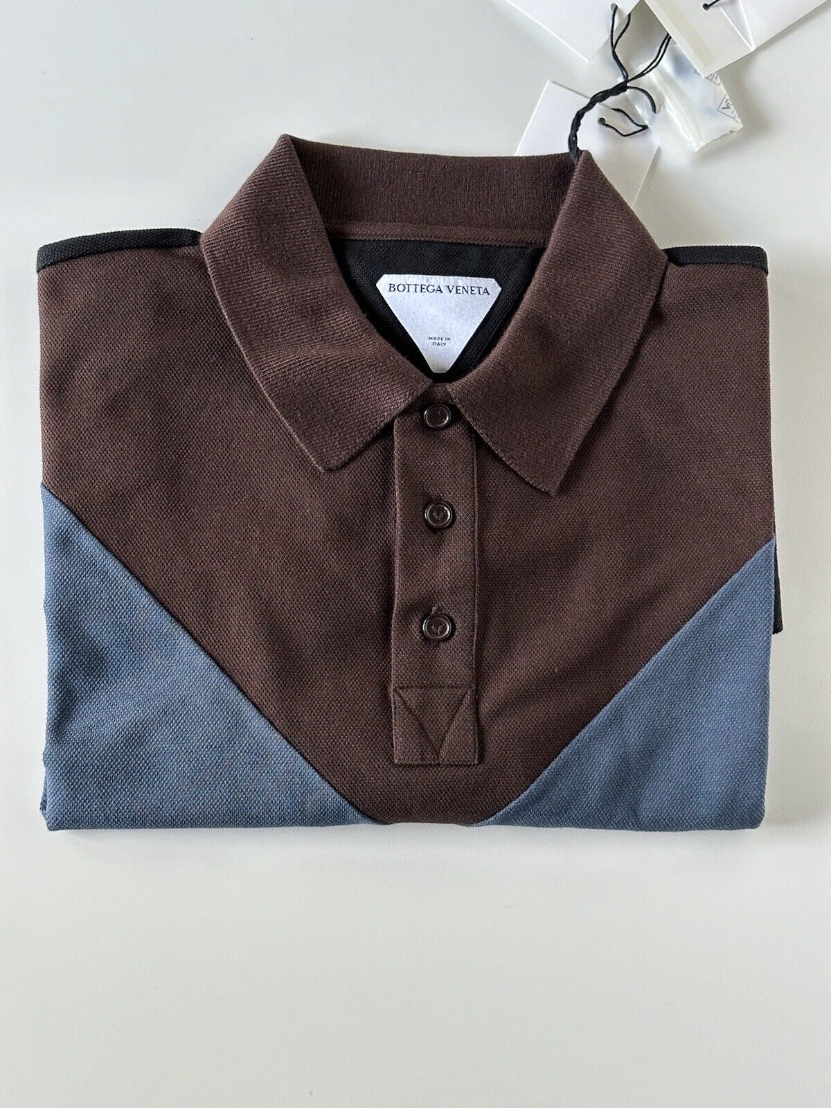 NWT $700 Bottega Veneta Cotton Piquet Polo Multicolor Shirt S (Oversized) 704205