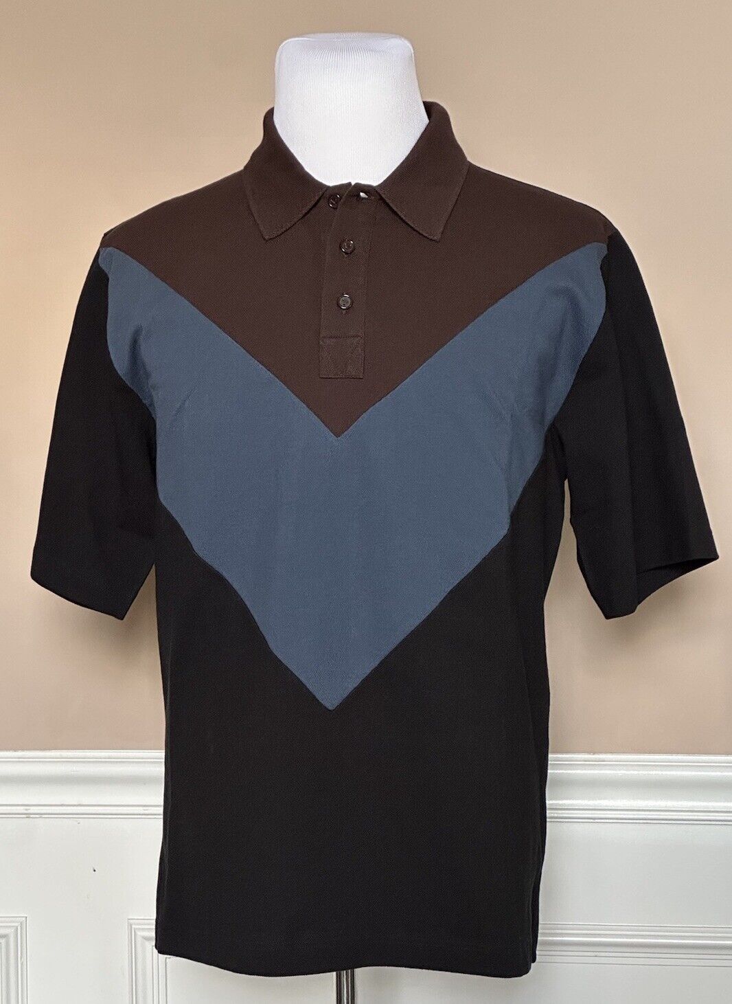 NWT $700 Рубашка-поло из хлопка пике Bottega Veneta Multicolor M (оверсайз) 704205 