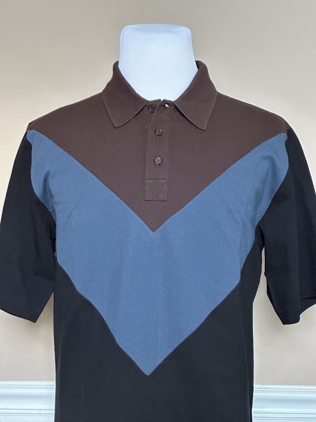 NWT $700 Bottega Veneta Cotton Piquet Polo Multicolor Shirt M (Oversized) 704205