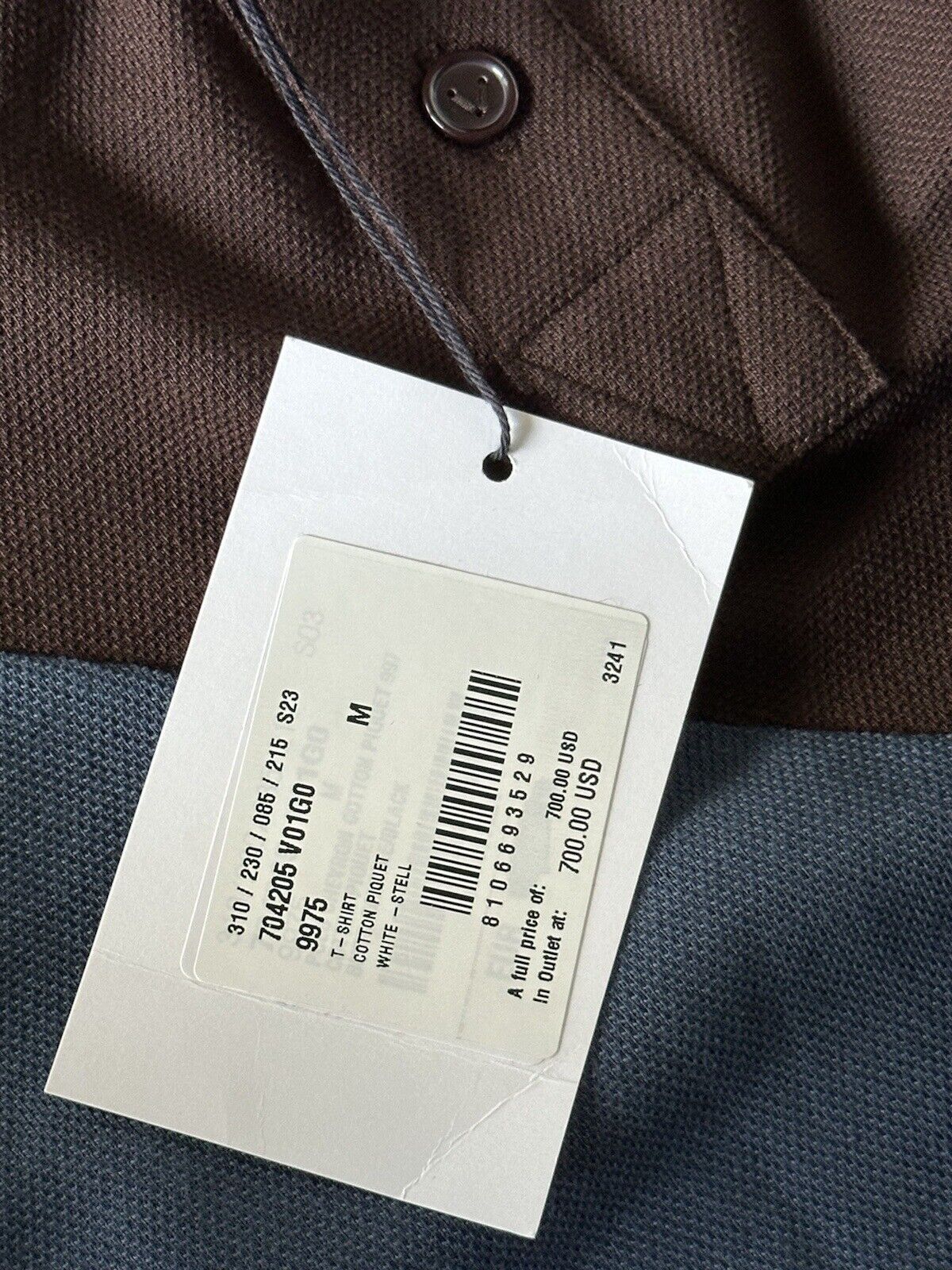 NWT $700 Bottega Veneta Cotton Piquet Polo Multicolor Shirt M (Oversized) 704205