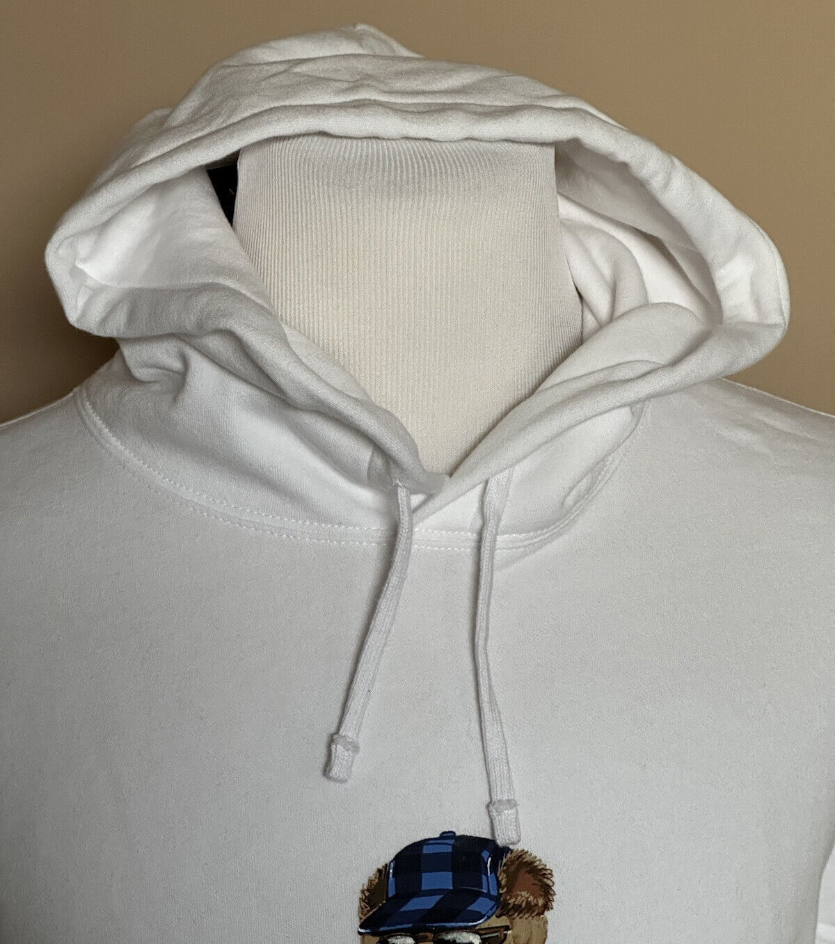 NWT $188 Polo Ralph Lauren Long Sleeve Bear Sweatshirt with Hoodie White 3XB/3TG