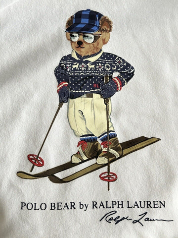 NWT $188 Polo Ralph Lauren Long Sleeve Bear Sweatshirt with Hoodie White 3XB/3TG