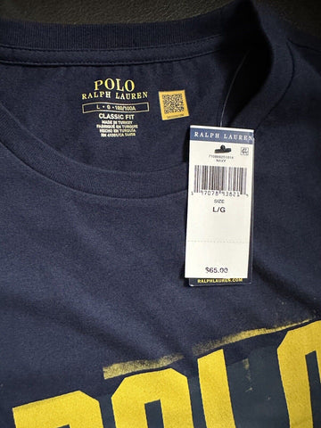 NWT Polo Ralph Lauren POLO 67 Men's Blue Short Sleeve T-Shirt Top Large