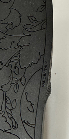 NIB $ 450 Versace Gold Medusa Head Slides Sandalen Schwarz 10 US (40 Euro) Italien 