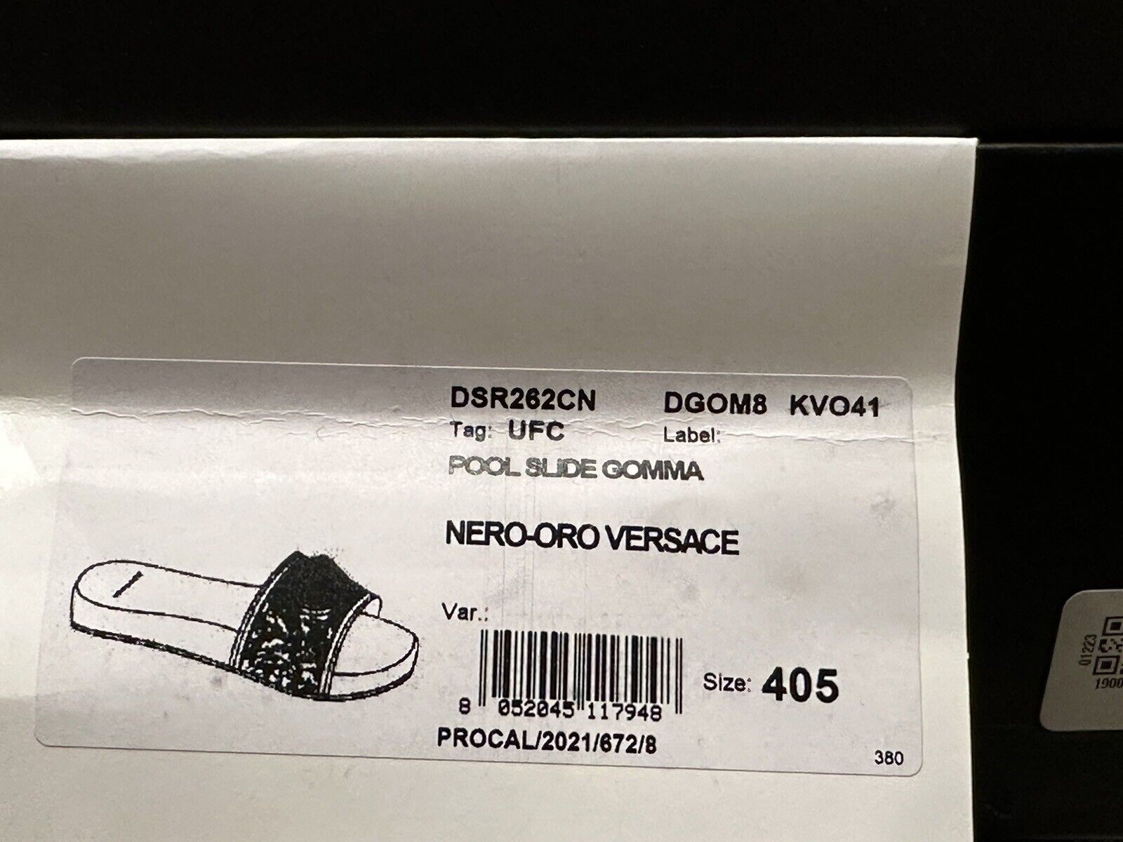 NIB $450 Versace Gold Medusa Head Slides Sandals Black 10.5 US (40.5 Euro) Italy