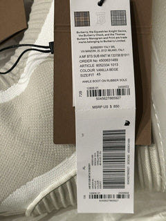 Мужские высокие кеды Burberry Vanilla Beige за 850 долларов США 12 США (45 ЕС) 8052334 IT 