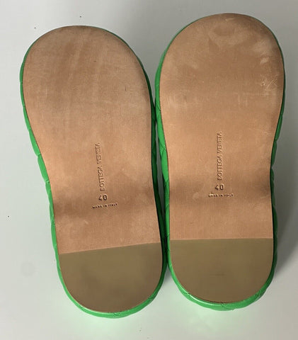 NIB $1450 Bottega Veneta Green Quilted Leather Padded Sandals 10 US 708885 IT