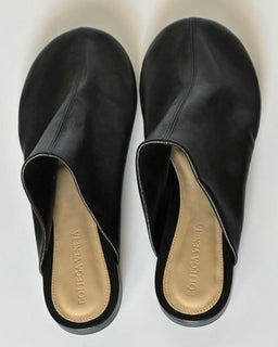 NIB $759 Bottega Veneta Black Napa Leather Slipper Sandals 10 US (40 Eu) 667185