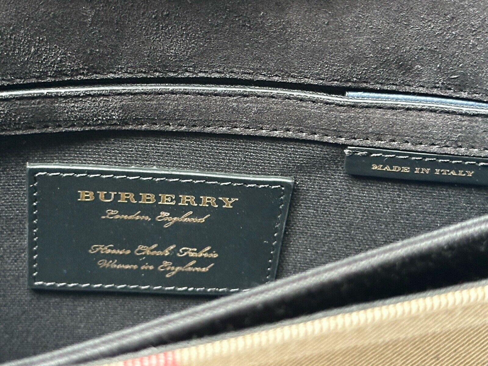 NWT Burberry Маленькая кожаная сумка через плечо Macken House в клетку дерби, синяя 39972051