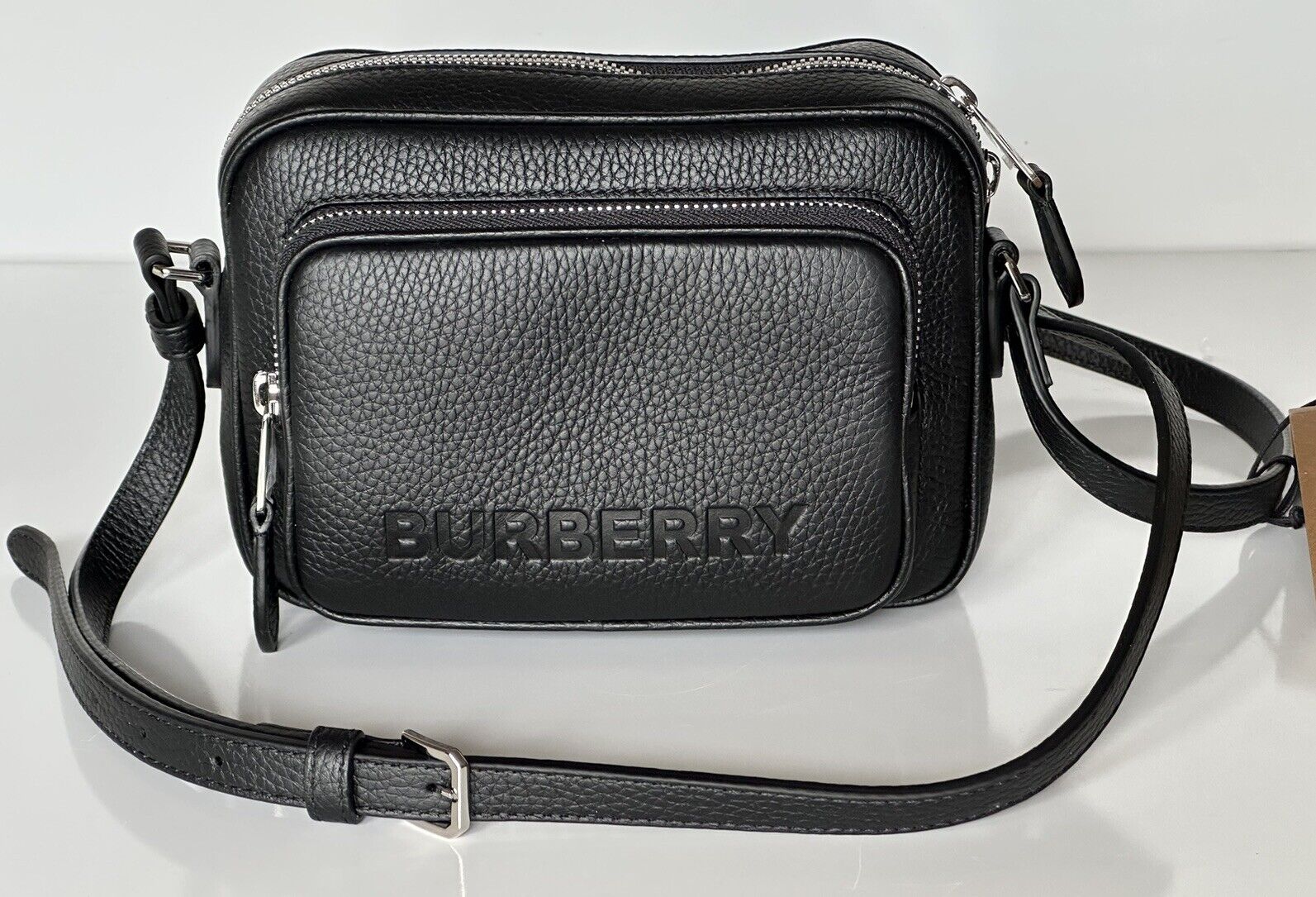 NWT $1290 Burberry Small Leather Camera Shoulder Bag Black Made in Italy 8061569