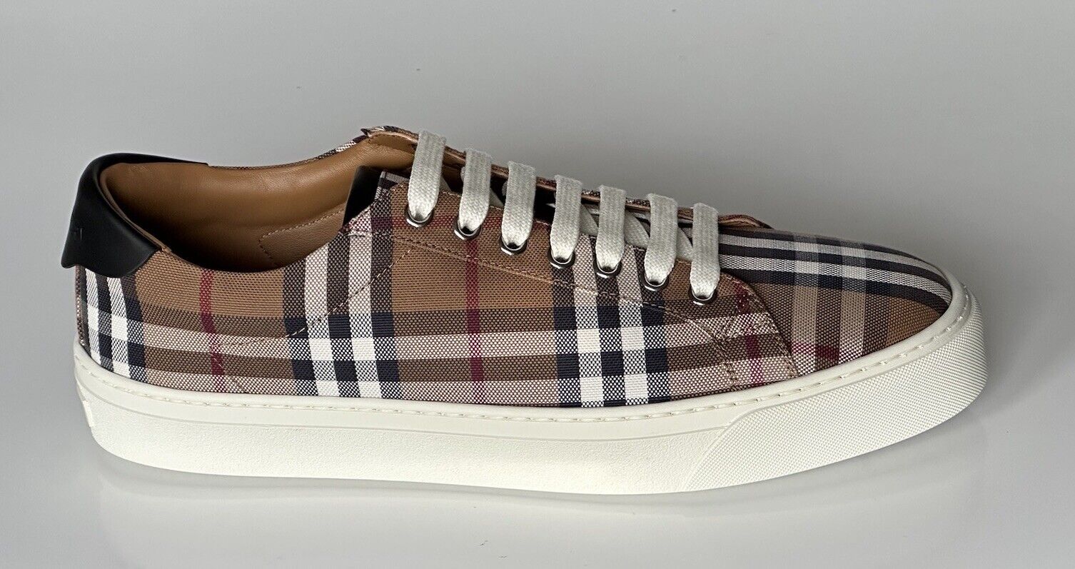 NIB $650 Burberry Men's Birch Brown Checks Low Top Sneakers 9 US (42 Eu) 8048156