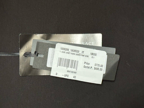 NWT $775 Versace Goddess Logo T-Shirt  6 US (40 Euro) Black 1A06529 Italy