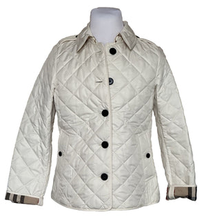 Burberry Frankby Quilted Diamond Soft Sand Womens Jacket  Large 8067767 NWT $960