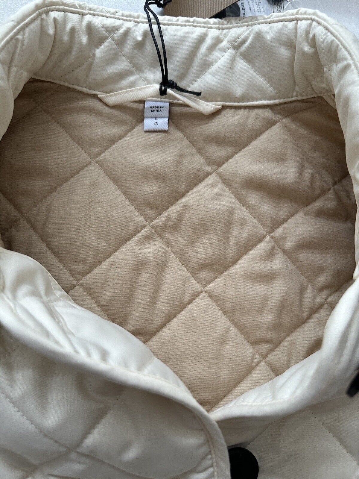 NWT $960 Burberry Frankby Quilted Diamond Soft Sand Womens Jacket  Large 8067767
