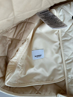 Burberry Frankby Quilted Diamond Soft Sand Womens Jacket  Large 8067767 NWT $960