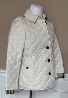 Burberry Frankby Quilted Diamond Soft Sand Womens Jacket  Large 8067767 NWT $960