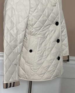 Burberry Frankby Quilted Diamond Soft Sand Womens Jacket  Large 8067767 NWT $960