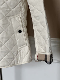 Burberry Frankby Quilted Diamond Soft Sand Womens Jacket  Large 8067767 NWT $960