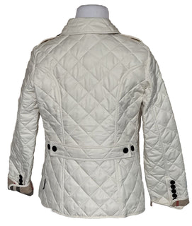 Burberry Frankby Quilted Diamond Soft Sand Womens Jacket  Large 8067767 NWT $960