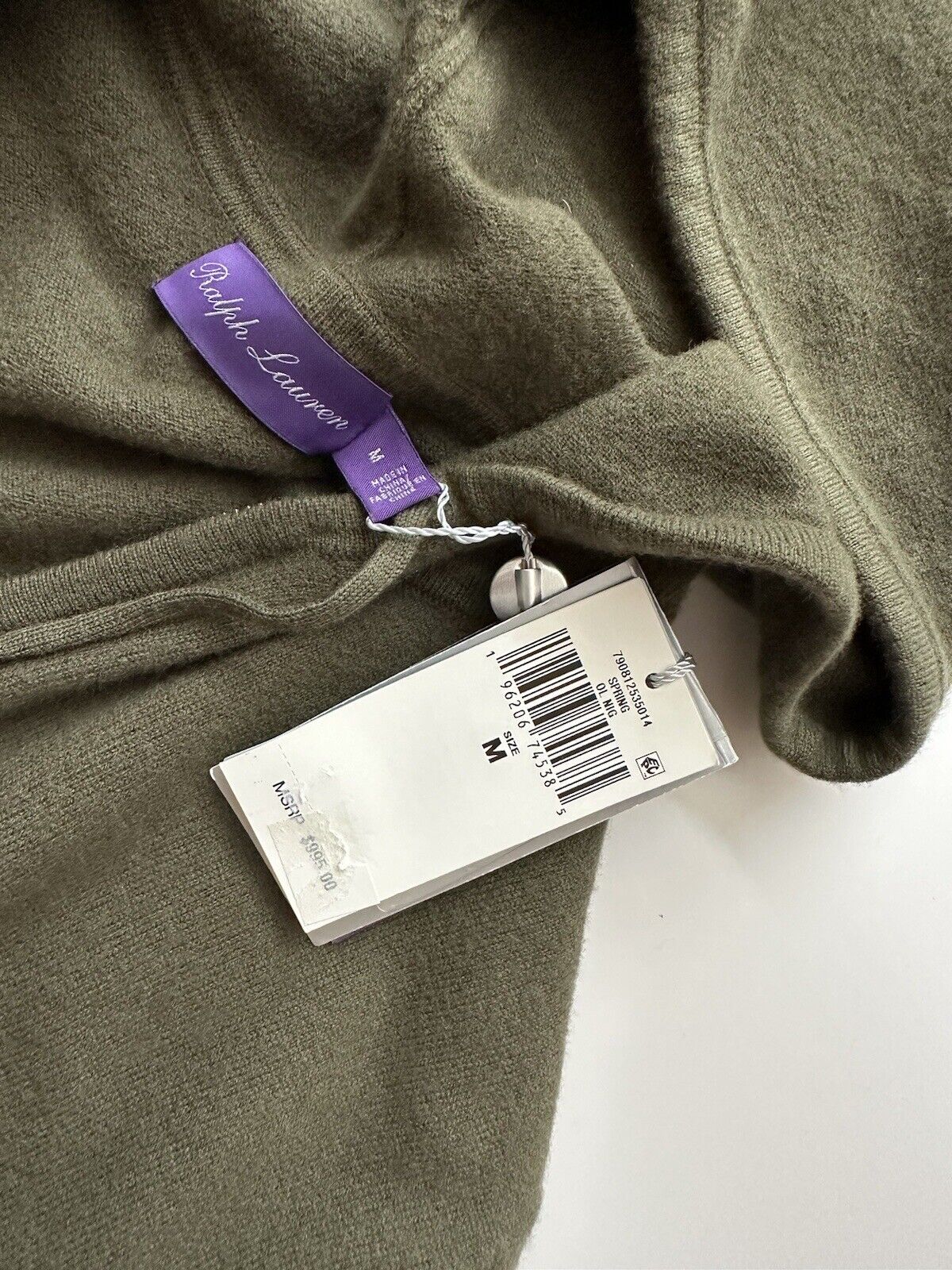 NWT $995 Ralph Lauren Purple Label Wool/Cashmere Jacket with Hoodie Green M