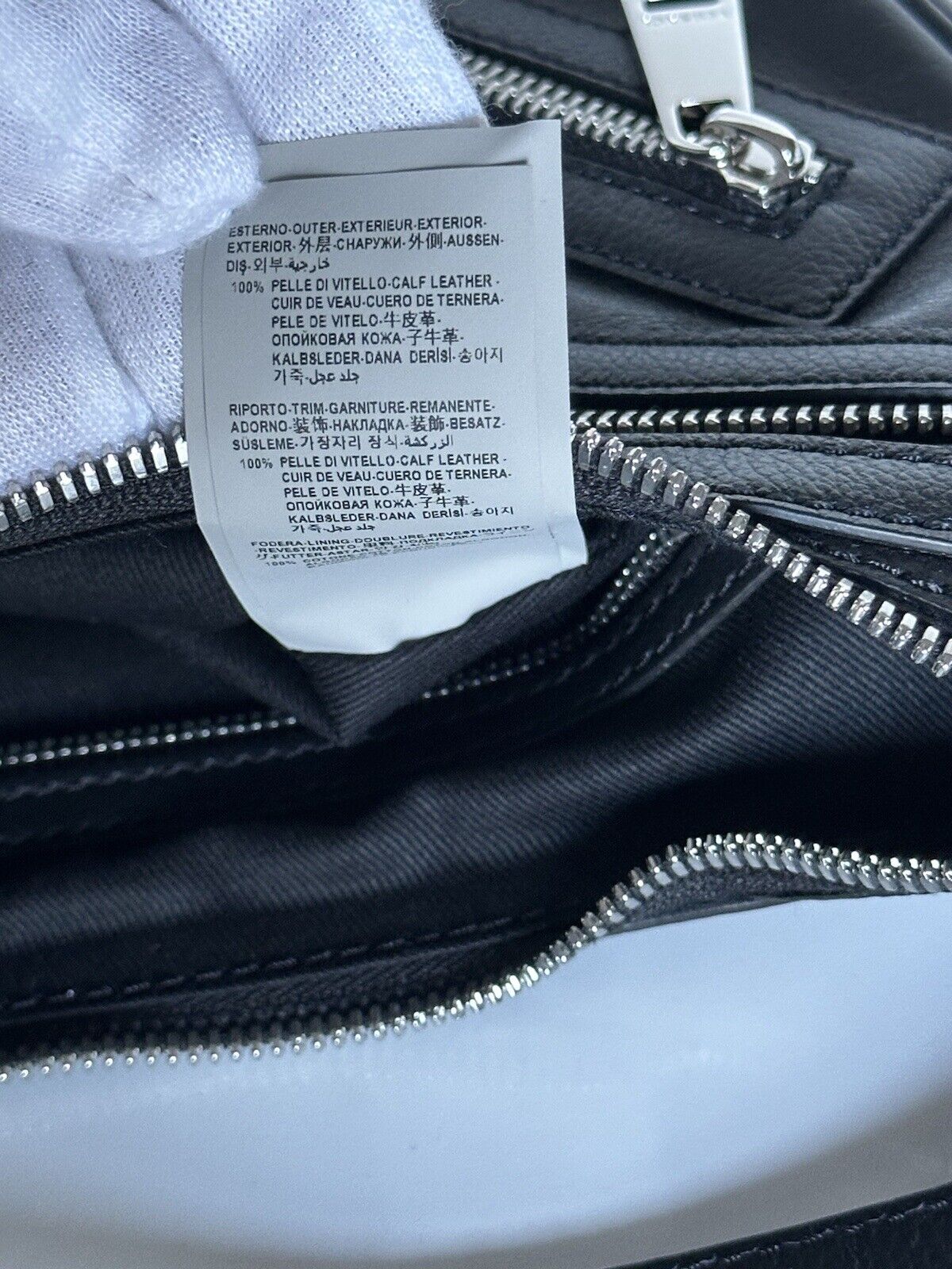 NWT $1925 Versace Silver Medusa Head Calf Leather Small Black Hobo Bag 1007680