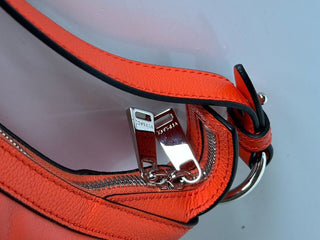 NWT $1925 Versace Silver Medusa Head Calf Leather Small Orange Hobo Bag 1007680