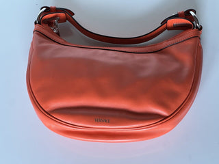 NWT $1925 Versace Silver Medusa Head Calf Leather Small Orange Hobo Bag 1007680