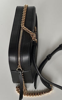 NWT $1325 Versace Virtus Grainy Calf Leather Black Small Shoulder Bag 1005969 IT