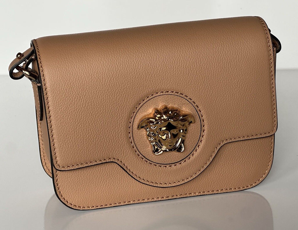 NWT $1550 Versace Medusa Head Leather Caramel Small Shoulder Bag 1008100 IT