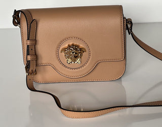 NWT $1550 Versace Medusa Head Leather Caramel Small Shoulder Bag 1008100 IT