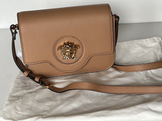 NWT $1550 Versace Medusa Head Leather Caramel Small Shoulder Bag 1008100 IT