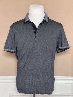 Boss Hugo Boss Green Label Short Sleeve Striped Blue Polo T-Shirt XL