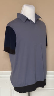 Emporio Armani Short Sleeve Cotton/Silk Blue Polo T-Shirt 2XL (Fits like XL)