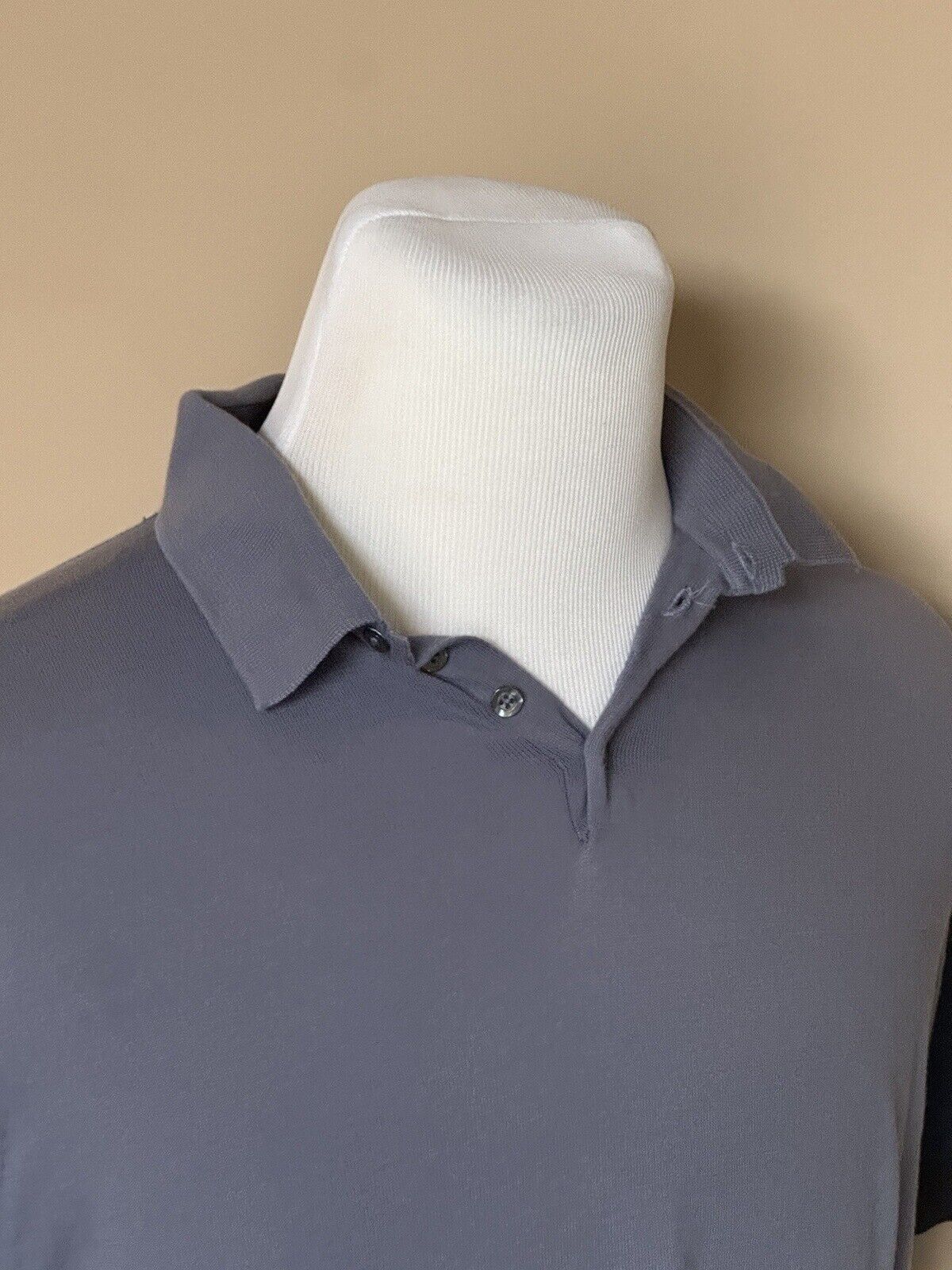 Emporio Armani Short Sleeve Cotton/Silk Blue Polo T-Shirt 2XL (Fits like XL)