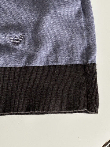 Emporio Armani Short Sleeve Cotton/Silk Blue Polo T-Shirt 2XL (Fits like XL)